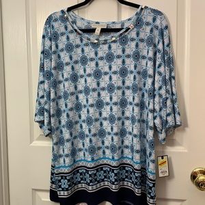 Blue Design Blouse